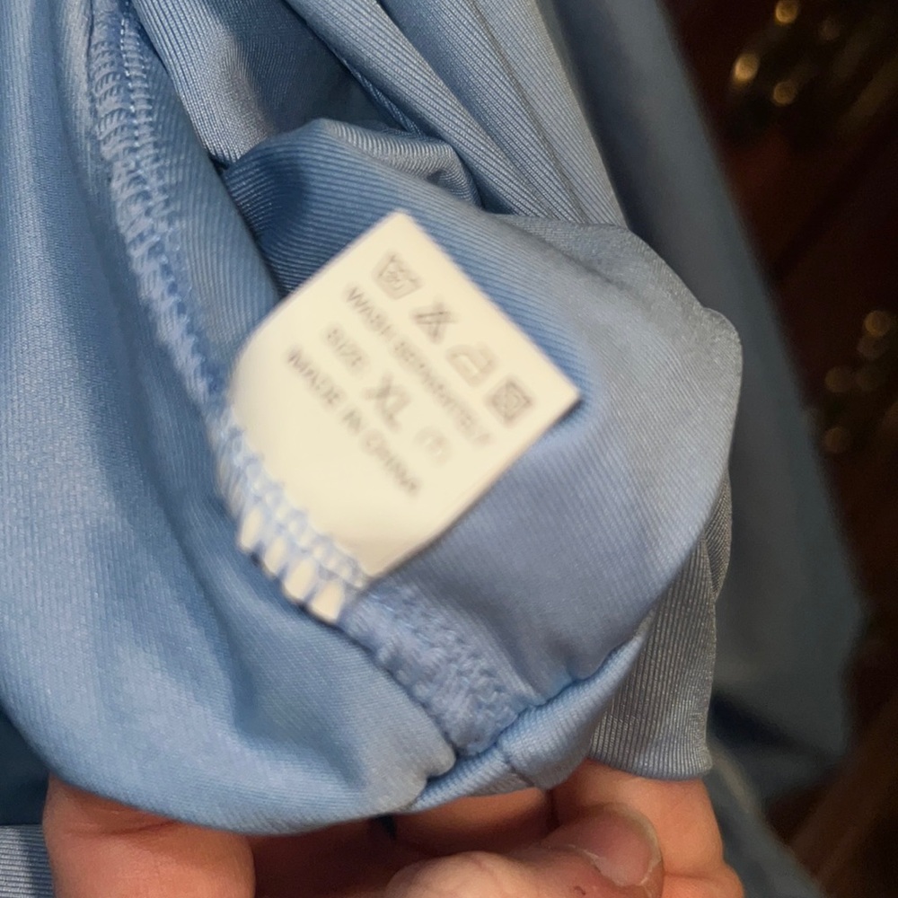 New without tags never worn XL light blue long sleeve pleated v neck bodysuit - Picture 5 of 10